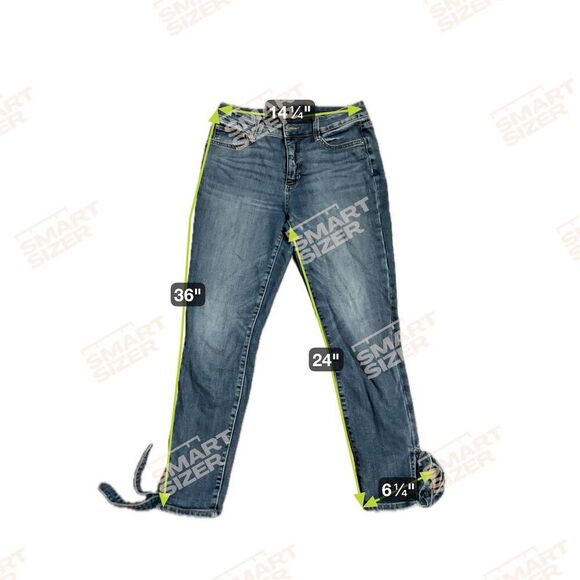 St. John's Bay Women's Size 8 Blue Skinny Ankle Jeans Frayed Hem - Picture 6 of 7